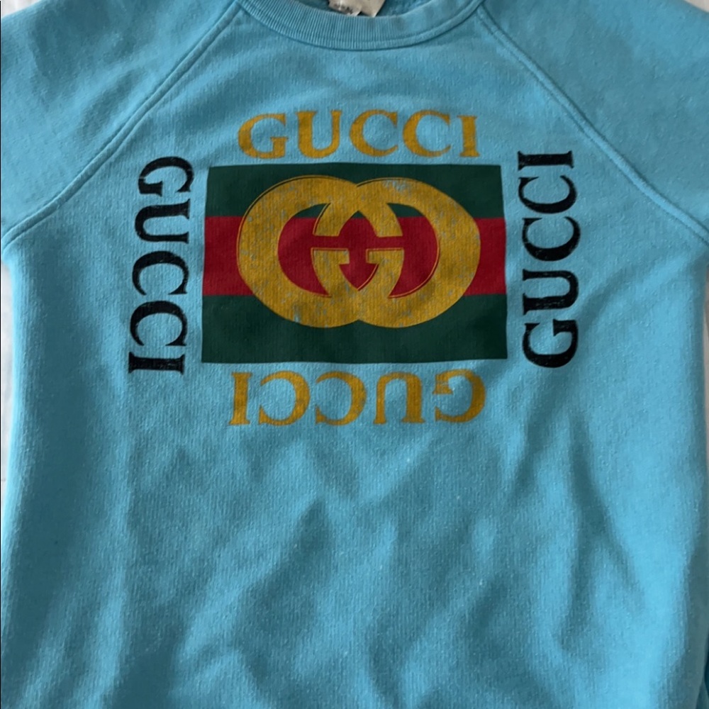 Kids Blue Gucci logo sweater